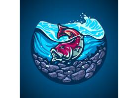 鱼缸鲤鱼logo设计