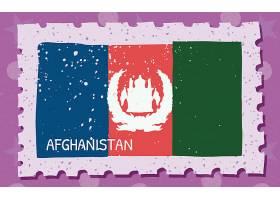 创意外国国旗邮票设计元素插画