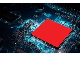 深色中国红质感创意电路板科技芯片背景