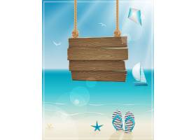 夏天海滩悬挂的木板背景图片