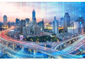 未来科技5G时代城市背景模板