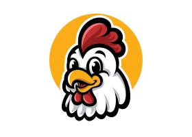 卡通母鸡头像形象创意LOGO设计