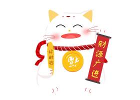 创意日式招财猫卡通形象装饰元素设计