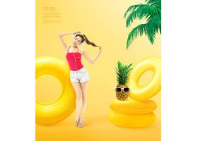 时尚现代女性夏日风情创意海报设计