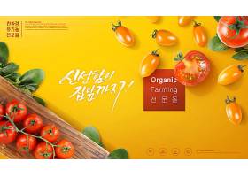 时尚简洁韩式新鲜蔬菜瓜果主题海报设计