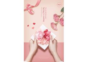 清新韩式春天主题花卉元素海报设计