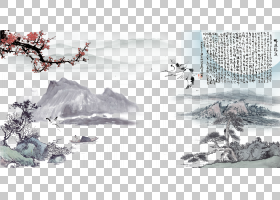 冬树,黑白,绘图,字体,设计,树,冬天,景观,山水画,油漆,海报,山水,
