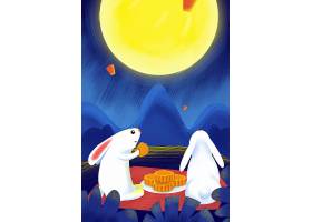 玉兔赏月吃月饼
