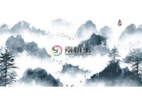  中国风水墨丹青意境装饰画国画设计
