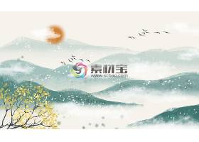  中国风水墨丹青意境装饰画国画设计