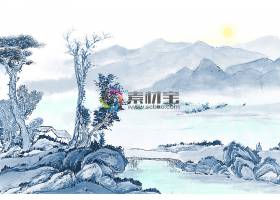  中国风水墨丹青山水意境装饰画