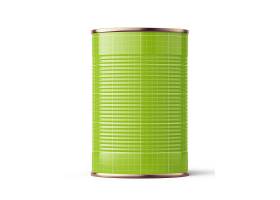 绿色圆柱形罐子产品LOGO展示样机