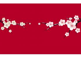 梅花树枝中国风装饰元素花纹边框底纹设计