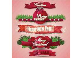圣诞节平安夜新年促销主题装饰标签缎带素材