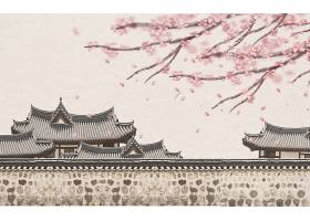 古典建筑围墙主题中国风新中式背景