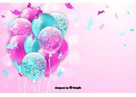 高清创意矢量图气球生日快乐设计素材背景