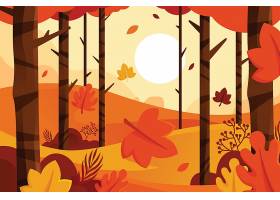 高清秋季背景与多彩视图平面设计插图元素背景
