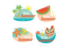 高清创意卡通个性夏天冷饮食品图标海滩图案LOGO设计元素