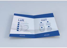 高清创意商务风简单的两折小册子折页宣传页设计模板