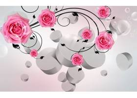 粉色玫瑰背景墙