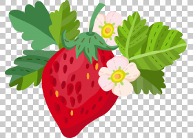 草莓手绘插画免扣元素素材