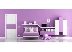北欧风紫色时尚简洁卧室设计