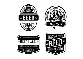 啤酒单色主题标签标贴设计