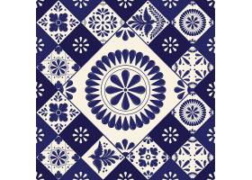 民俗风格创意蓝色欧式花纹底纹边框设计