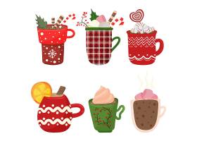 饮品杯子圣诞节冰激凌甜品装饰图案