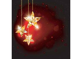 闪耀的水晶星星圣诞节装饰背景
