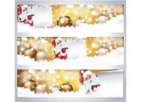 圣诞节装饰球雪花主题banner背景