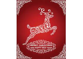 红白色欧式精致边框圣诞节主题装饰图案设计