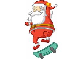 滑板圣诞老人插画设计