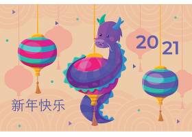创意2021年中国新年背景海报素材