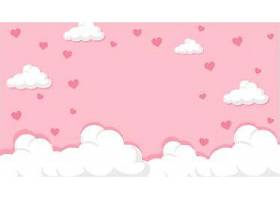 情人节主题心在粉色的天空中