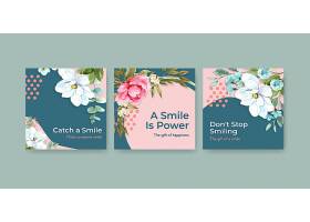 广告模板以花束设计为世界微笑日概念营销_102198410101