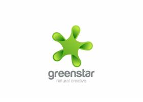 绿色环保之星抽象标志图标_11030475