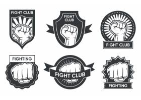 搏击俱乐部徽标设置复古单色徽章手臂和_10172708