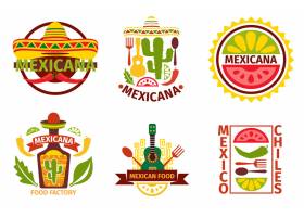 墨西哥食品标识标签徽章和徽章套装宽_10602716