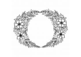 美轮美奂的婚礼圆形花框素描设计_12873229