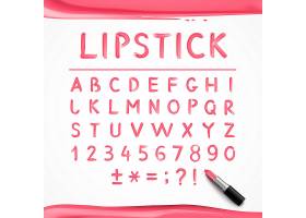 粉红色光滑英文字母和用口红手绘的数学符号_3799730