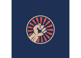 激进分子反叛拳头的象征抽象防暴徽章或徽_9951997
