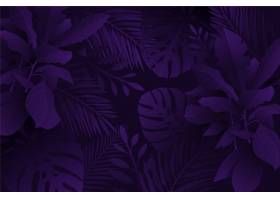 单色紫色逼真的深色热带树叶背景_6843049
