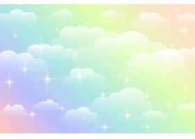 梦幻般的彩虹色美丽的云彩背景_9191619