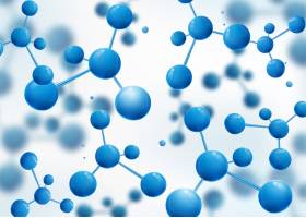 分子设计背景原子具有蓝色连接的球形颗_10817152