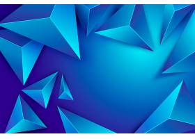 具有多边形效果的3D三角形蓝色背景_6428290