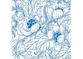 典雅的民族装饰性蓝色花纹设计_9953089