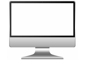 在白色背景上隔离的黑屏计算机图标_9895249