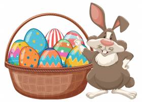 带有复活节兔子和彩蛋的复活节海报设计_7038162