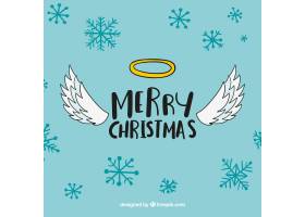 可爱的圣诞背景带着天使的翅膀_1385233
